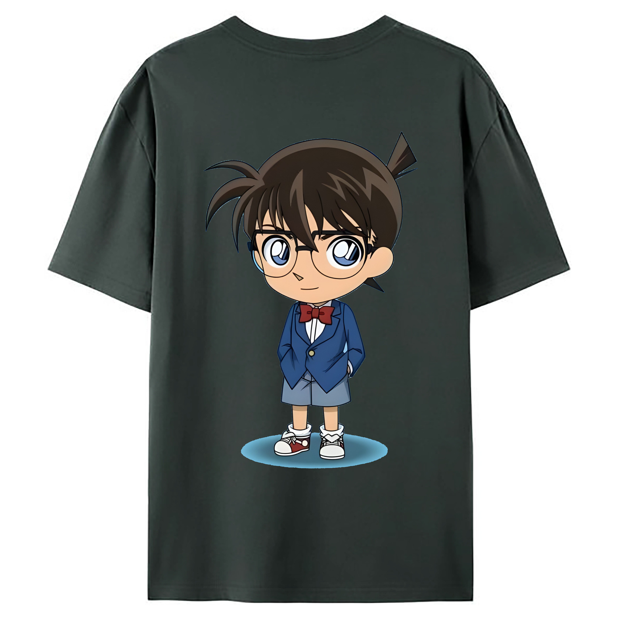 （画像用） 名探偵コナン 江戸川 コナン Detective Conan Conan Edogawa 綿100％ メンズ半袖Tシャツ（バックプリント） 通気性